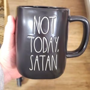 Rae Dunn NOT TODAY, SATAN in Black Mug BNWT